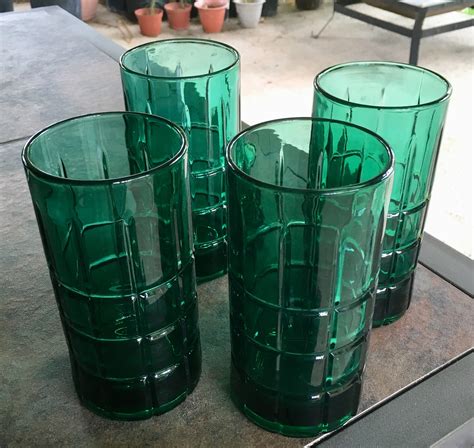 anchor hocking glassware green|vintage anchor hocking green glasses.